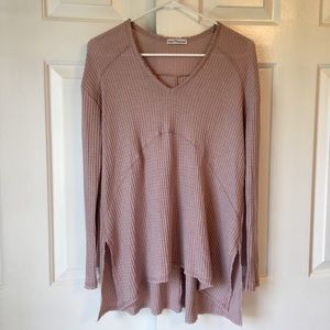 Dainty Hooligan Waffle Knit Long Sleeve Shirt